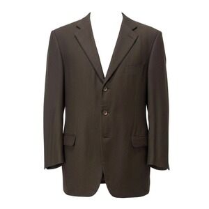 Ermenegildo‎ Zegna Wool Sport Coat 48R Brown Textured 3 Button Made Switzerland